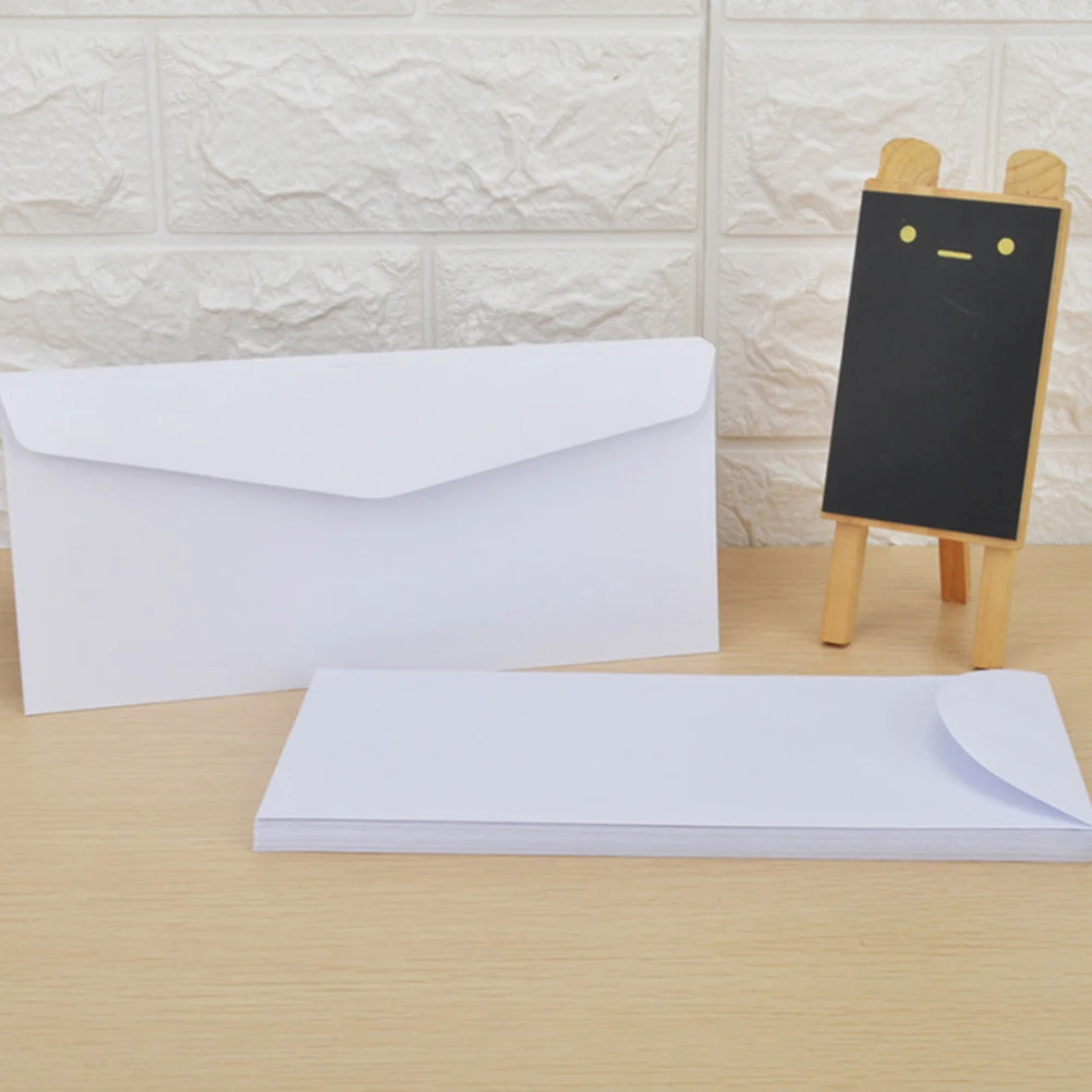 

40 Pcs White Envelopes Blank Hand-made Large Size Thick Paper Cash Envelops for Invitation Letter Wedding Event Gift Packaging