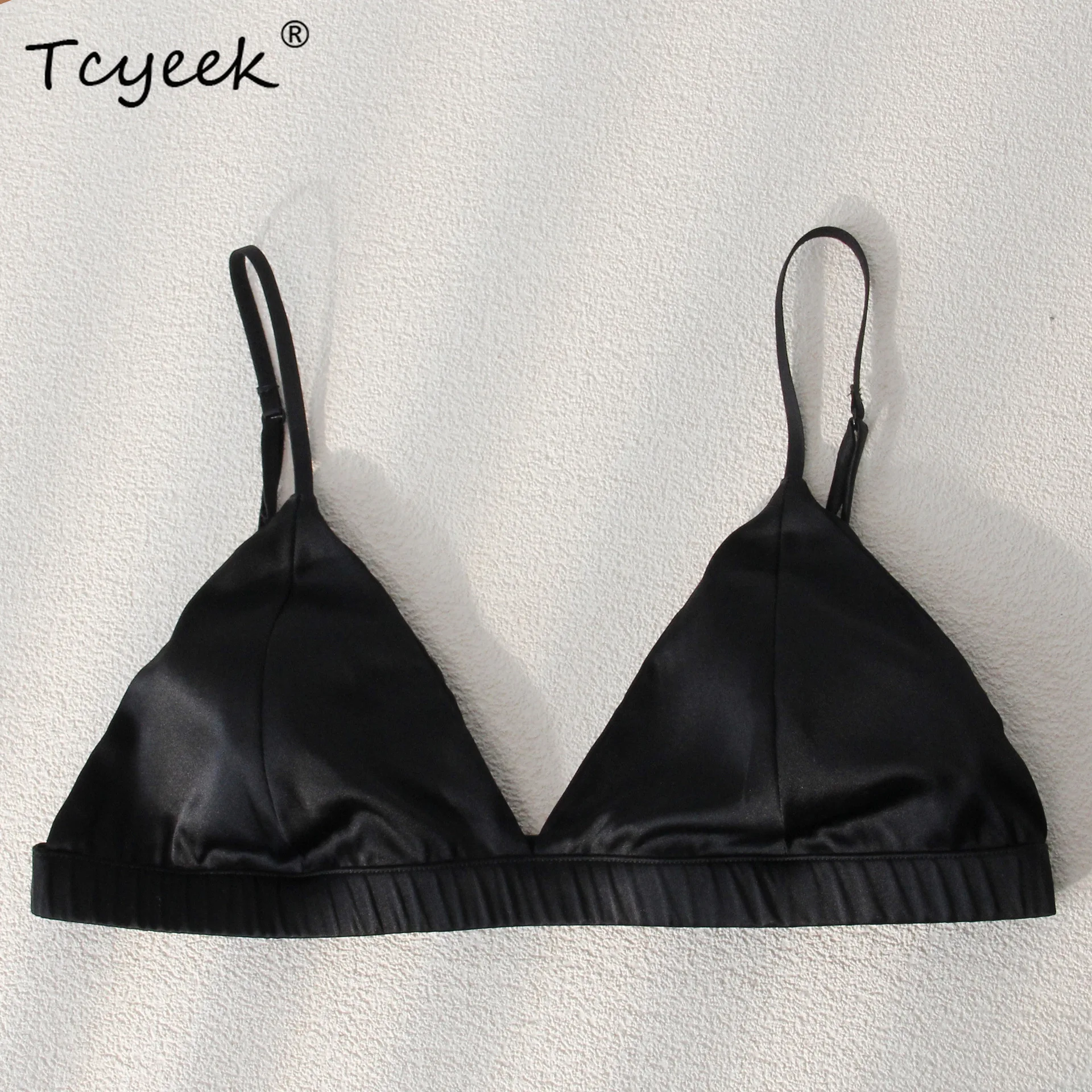 

Tcyeek 93% Mulberry Silk Bra Women Wireless Seamless Brassiere Thin Padded Linerie Underwear Soft Healthy New 2023 U35686C