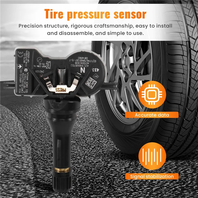 Monitor della pressione dei pneumatici TPMS da 4 pezzi adatto per Nissan Renault Infiniti 407004CB0B-AD39