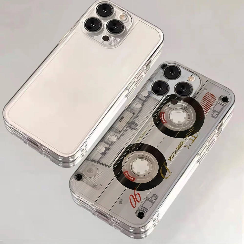 Transparente Hülle für Samsung Galaxy S25 S24 S23 Ultra S22 S21Plus FE A56 A55 A54 A53 A36 A35 A34 5G PC Retro Kassetten-Kunst Schutzhülle – Detail 11