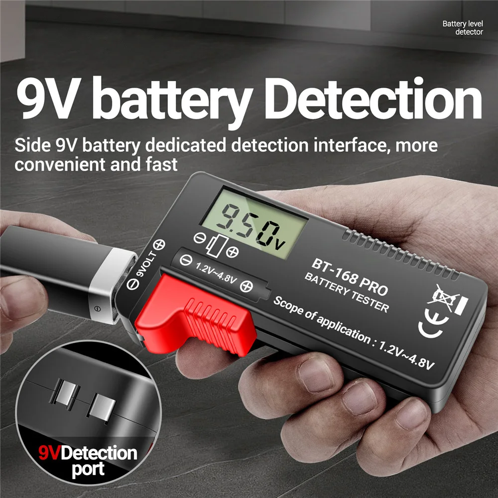 BT-168 PRO 18650 Battery Tester Capacity Checkered Load Analyzer Digital Battery Tester Universal AAA Button Cell Test