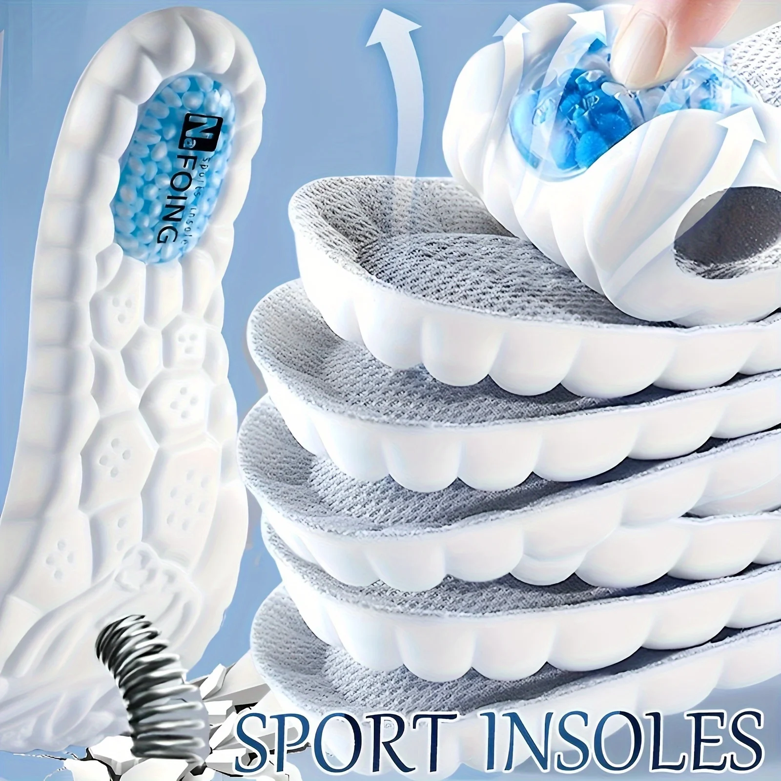 

1 пара 4D спортивных стельок, подошва из ТПУ, мягкие высокоэластичные подушечки для обуви, дышащий дезодорант, амортизирующая подушка, поддержка свода стопы