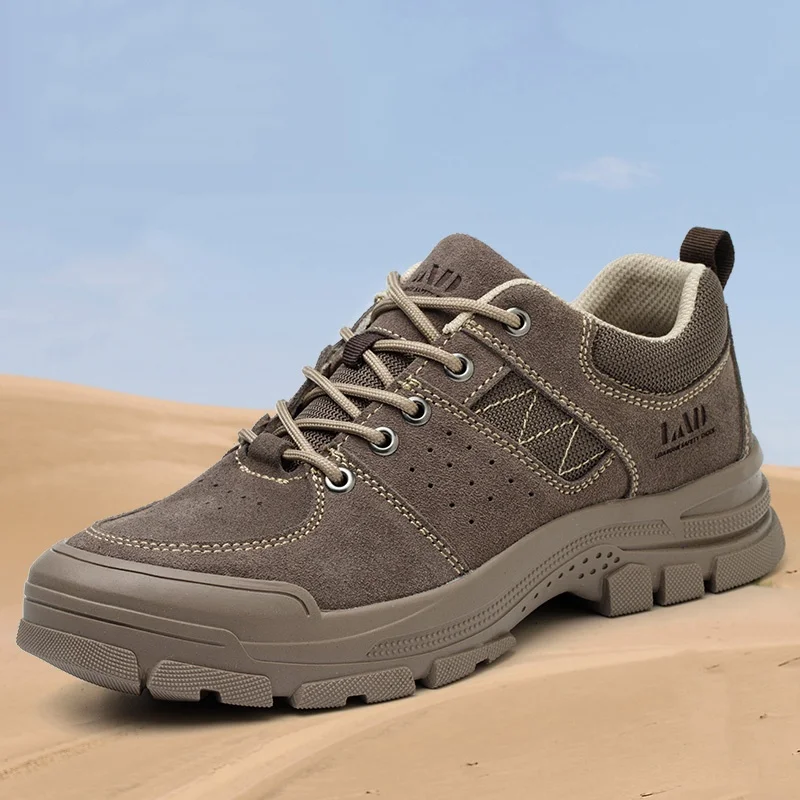 

Мужские модные стальные носки, рабочая обувь, рабочие защитные ботинки, сварочные кроссовки из коровьей замши, защитная обувь