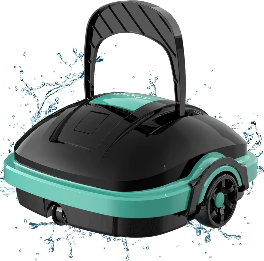 Cordless Robotic Pool Cleaner Automatic Pool Vacuum Powerful Suction Dual-Motor Ideal for above/In Ground Flat Pool-Blue&Black