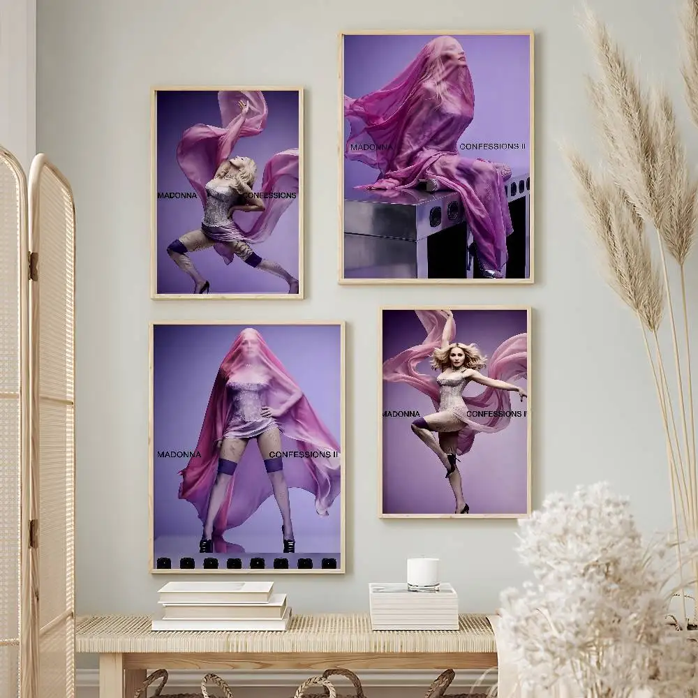 Iconic Singer Madonna Confessions II Posters Premium Self-Adhesive No Residue Wall Sticker for Home Office Bar Decor