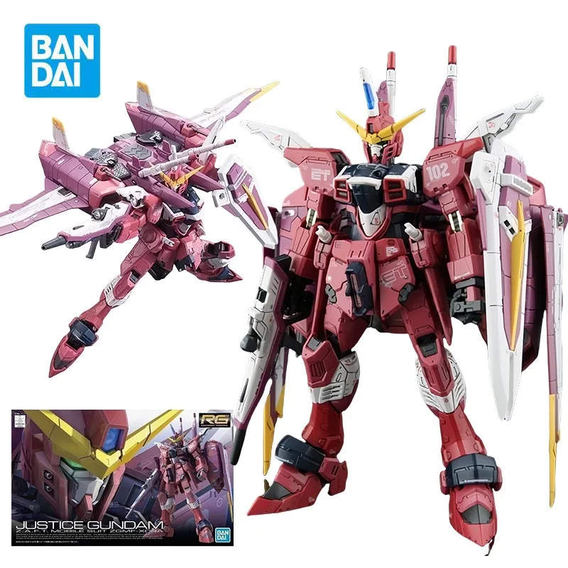 

BANDAI RG 1/144 ZGMF-X09A Justice Gundam Action Figures Z.A.F.T.Mobile Suit Gundam SEED Anime Model Kit Toy for Boy Original Box