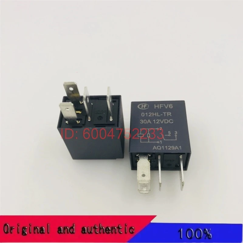 5PCS Hongfa Automotive Relay HFV6-012HL-TR, a set of normally open 4-pin sensitive 30A14VDC parallel resistors