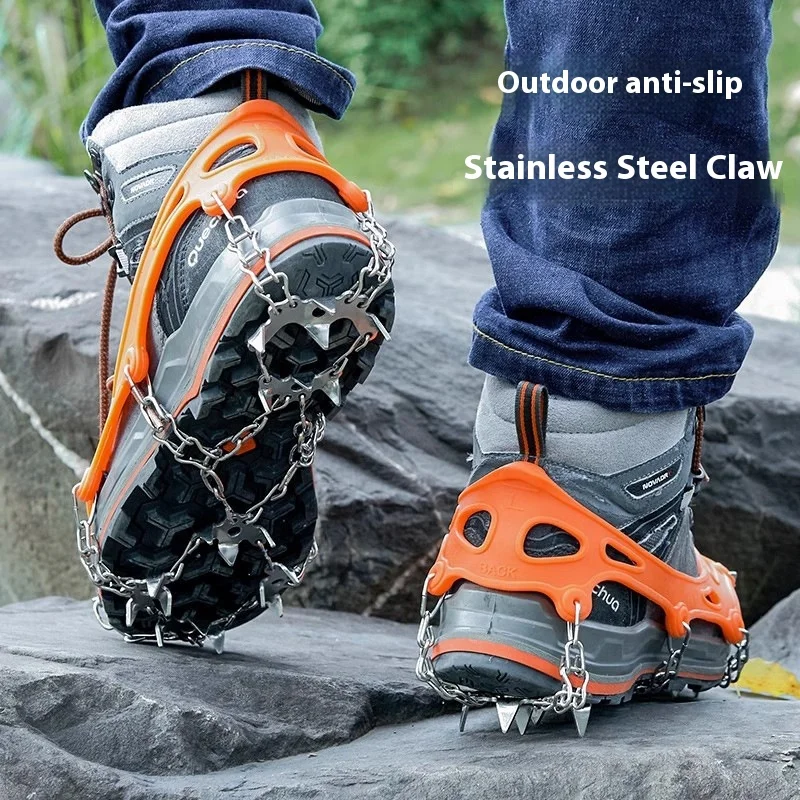 

Outdoor Mountaineering Anti-Slip Stainless Steel 8-Tooth 13-Tooth 18-Tooth Crampons Snow Shoe Covers Ice Surface Snow Ice