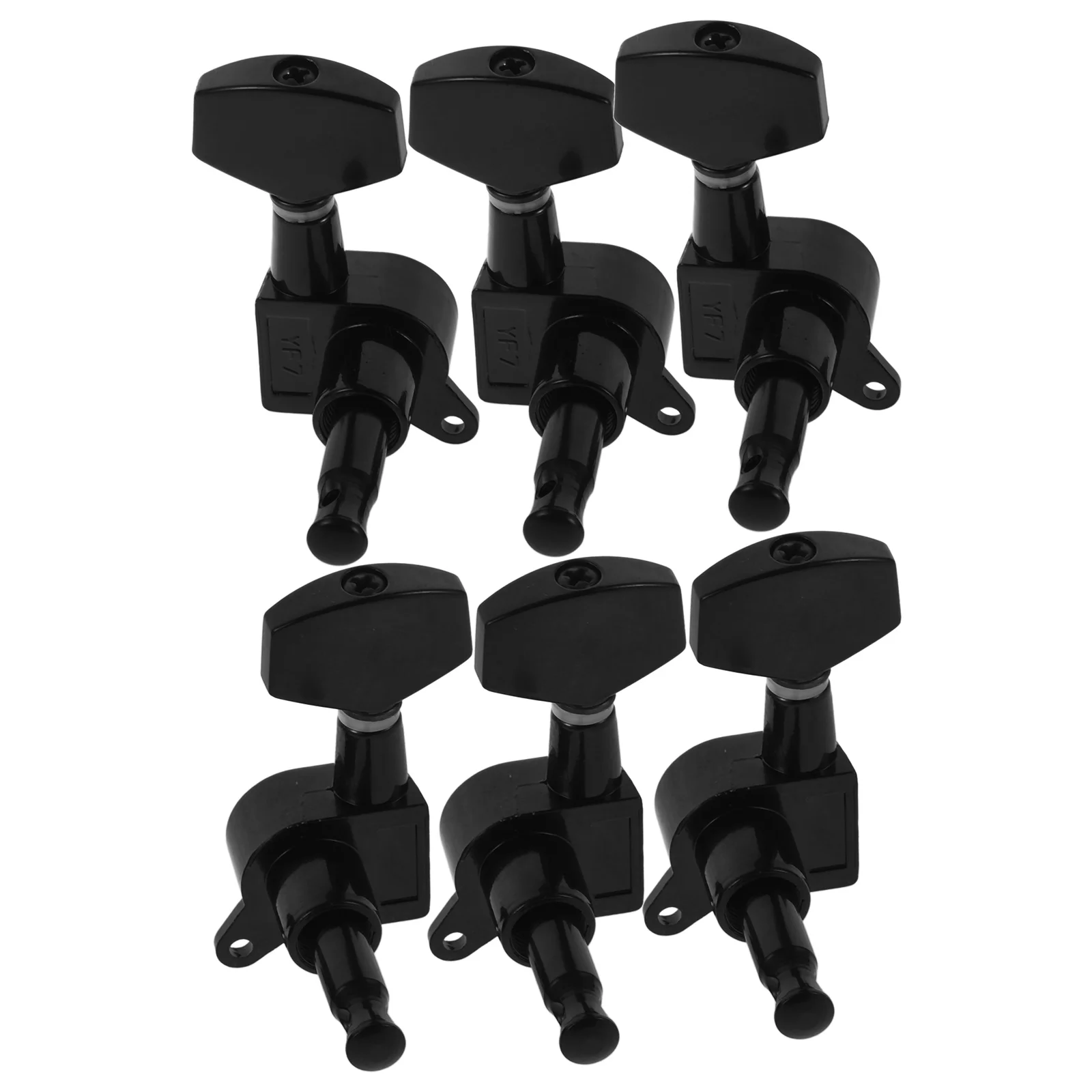 

6pcs Guitar Guitar Tuner Buttons Pegs Enclosed Tuning Machines Black Locking Chrome Knobs Acoustic Precision Semiclosed