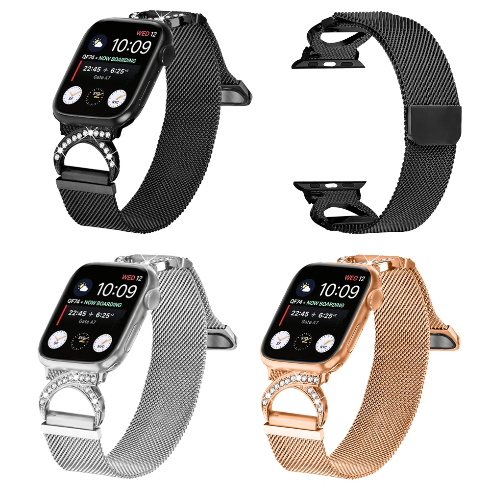 Milanese Loop For Apple Watch Strap 46mm 44mm 45mm 40mm 42mm 41mm 38mm 49mm Bracelet iWatch Series10 Ultra 2 9 8 SE 7 6 5 4 Band