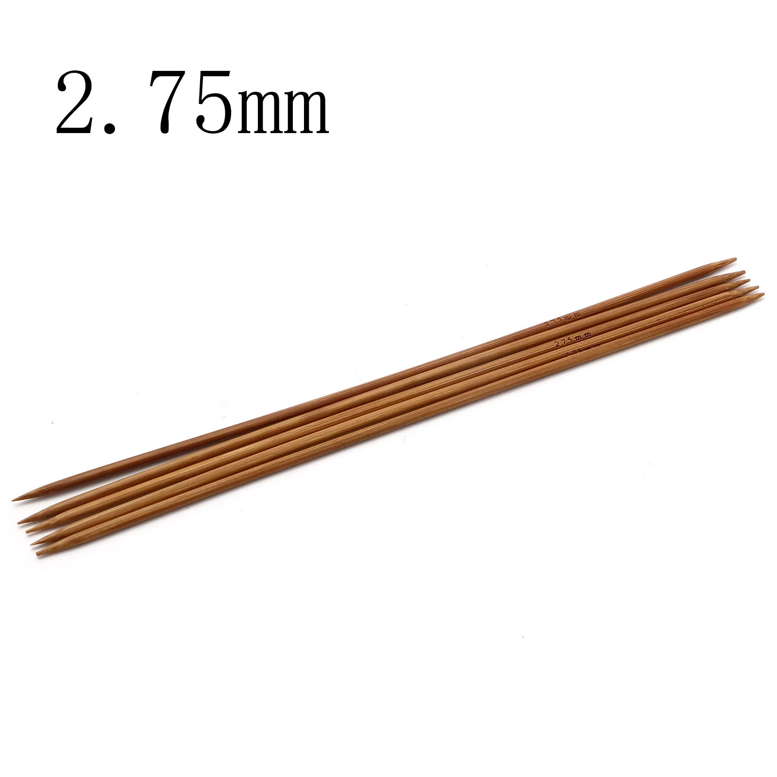 5PCs Brown Bamboo 2mm-10mm Double Pointed Knitting Needles Crochet Hooks Sweater Weaving Needle DIY Craft Sewing Tool 20cm long