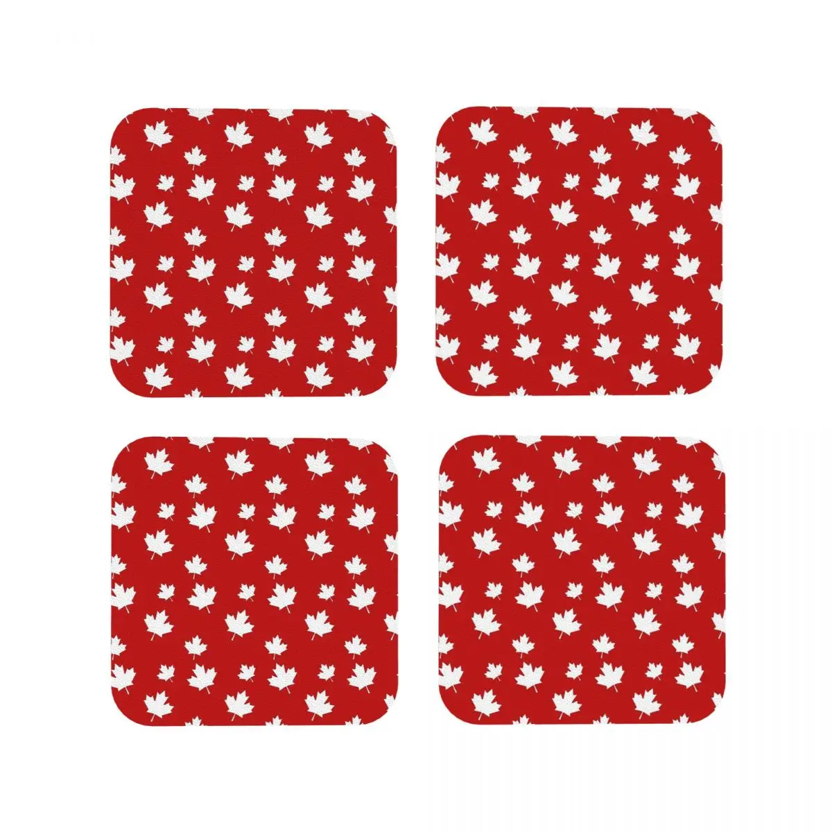 

Канада Кленовый лист Флаг Узор Красный Белый Флаг Канады Подставки Кухонные Изоляционные Кофейные Коврики Посуда Подушечки Набор из 4 шт.