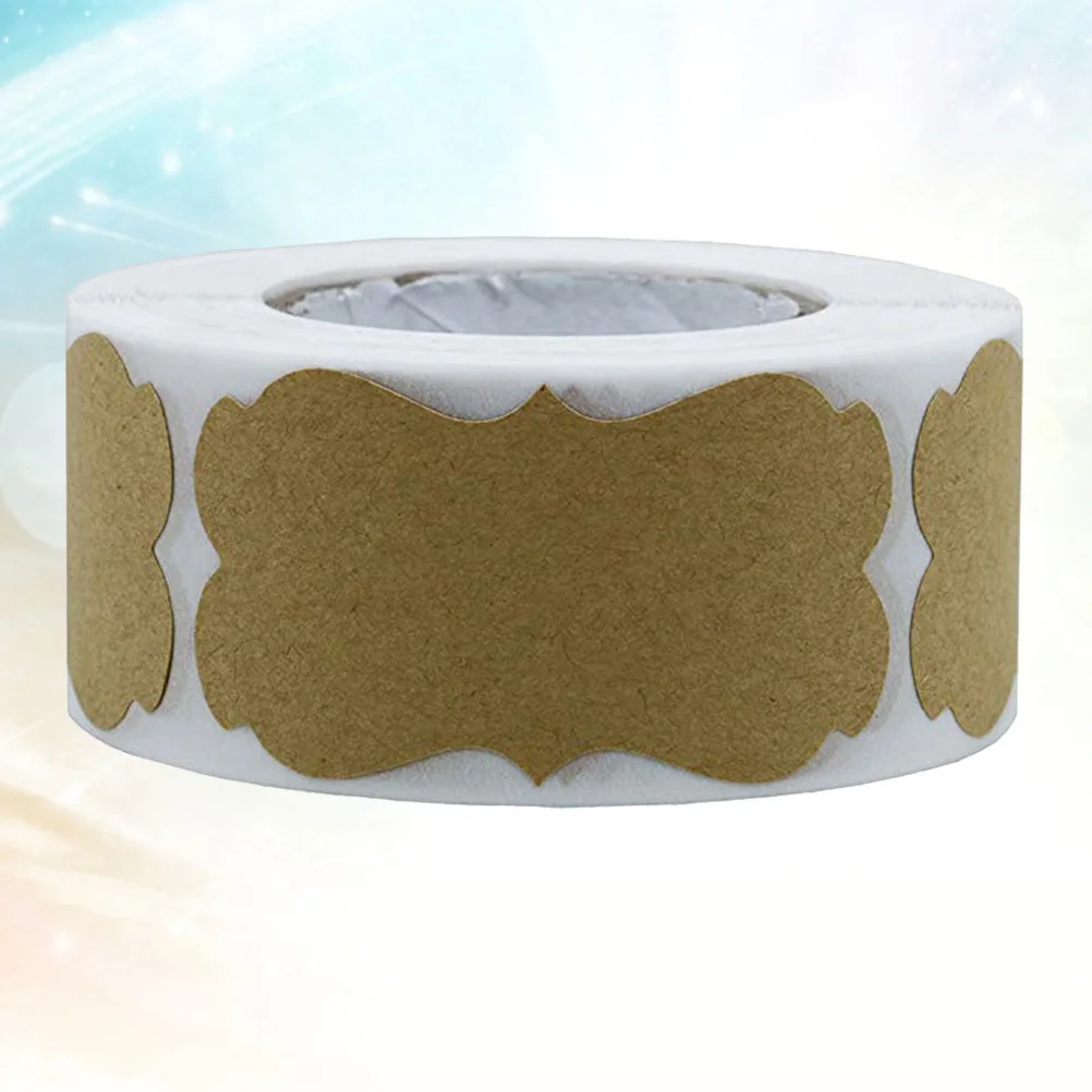 

300Pcs Kraft Paper Packaging Stickers Sealing Gift Tag Labels Adhesive Writable Seals for Envelopes Bottles Mason Jar