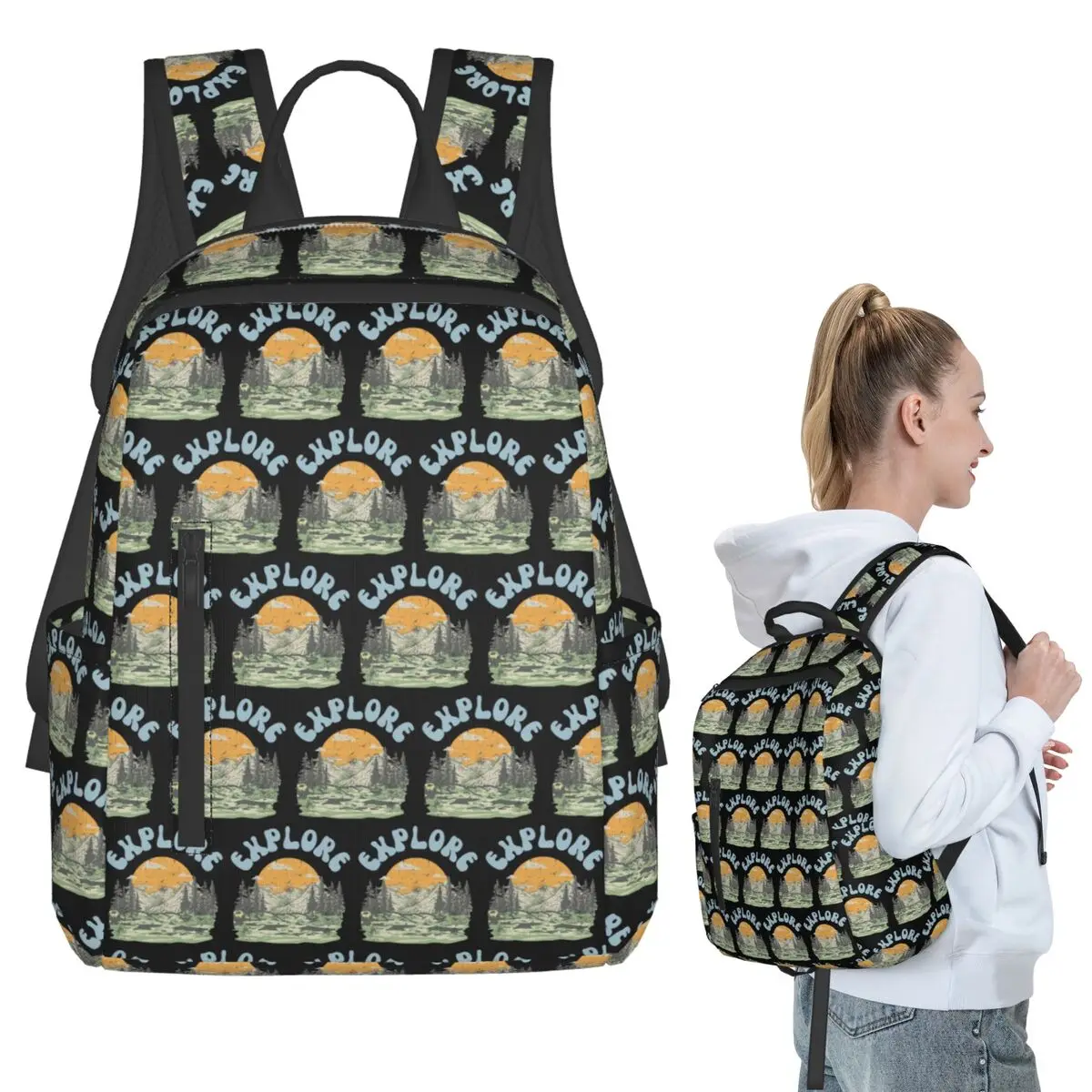 

Explore Backpack Student BookBag Children School Bag Laptop Shoulder Bags Boys Girls