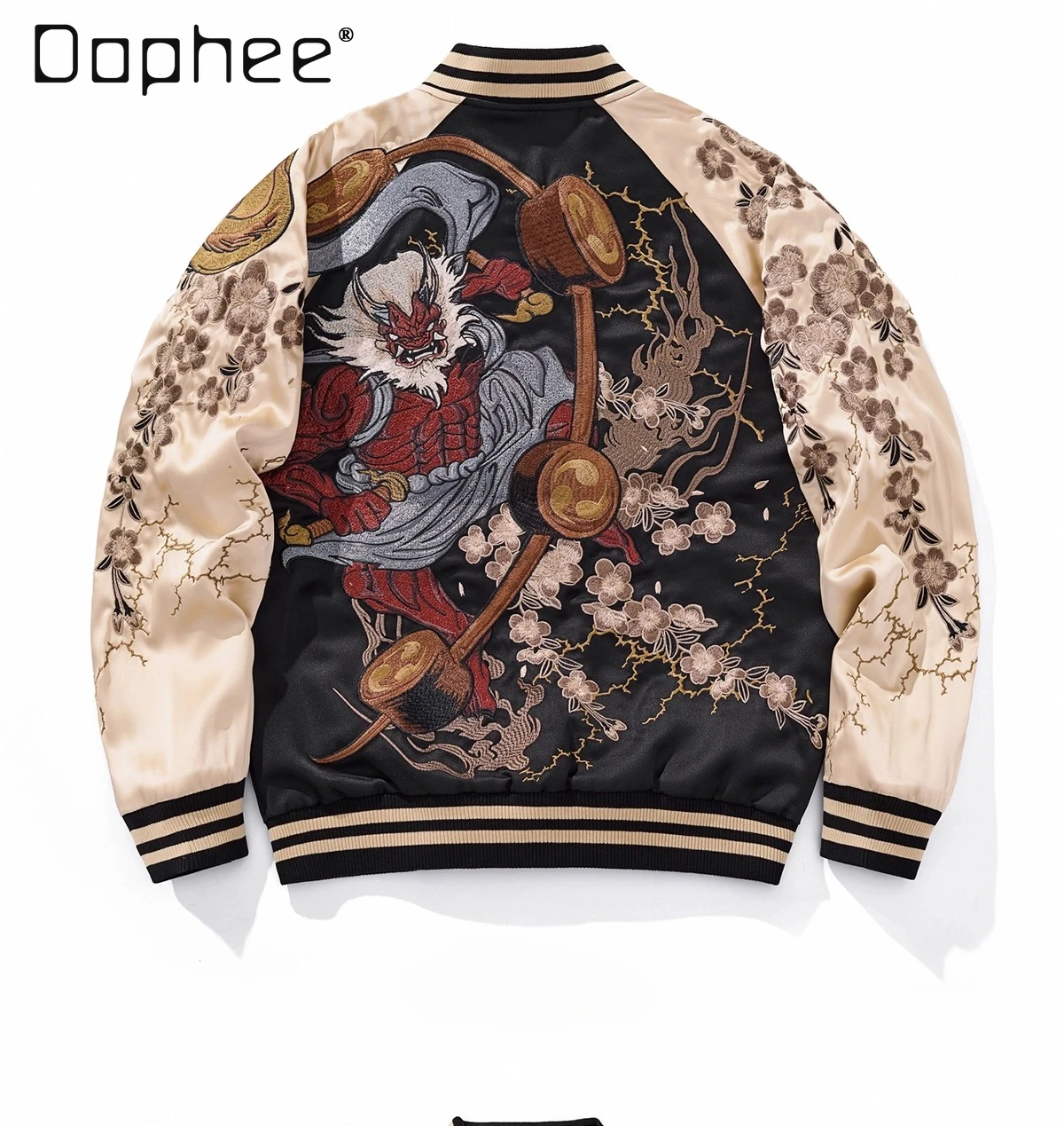 

Personalized Trendy Reversible Heavy Embroidery Retro Chinese Style Baseball Jacket Fashion Patchwork Color Loose Casual Jackets
