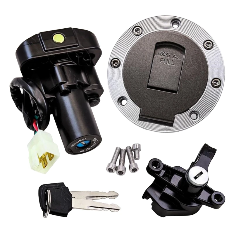 Tampa do tanque de combustível de gás de motocicleta + assento + conjunto de chave de bloqueio de interruptor de ignição |   Ajuste exato para Yamaha XJR400 (96-02)/XJR1200 (94-98)/XJR1300