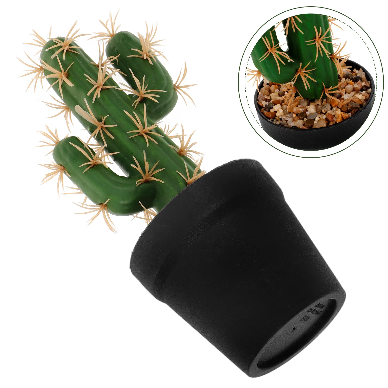 

Plants Simulated Succulents Artificial Potted Cactus Desktop Dark Green Table Decor Faux