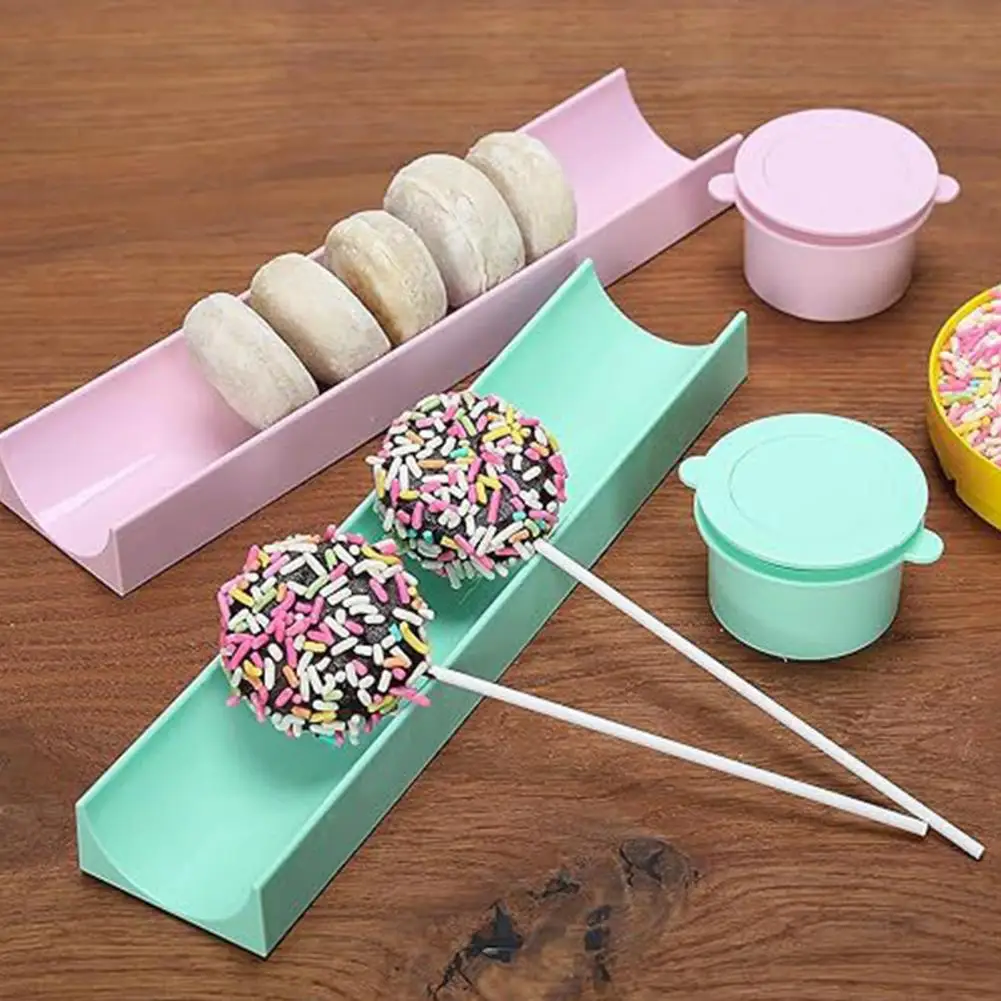 Circle Cake Pop Mold Set with 9 Inch Tray Easy Cake Pop Cutter and Pusher Circle Maker for Home Baking Birthday Parties Wedding