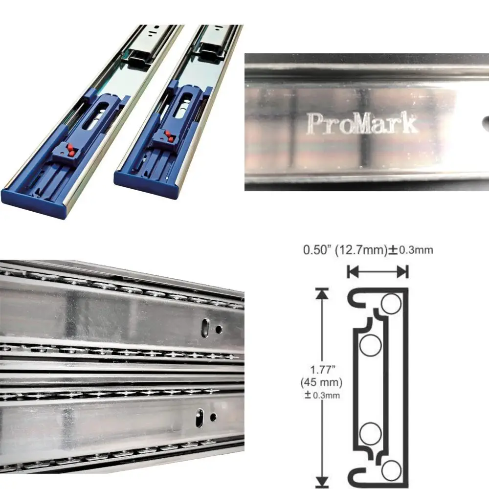 

Направляющие для ящиков с боковым креплением и полным выдвижением, емкостью 100 фунтов, 14 дюймов, 10 шт.