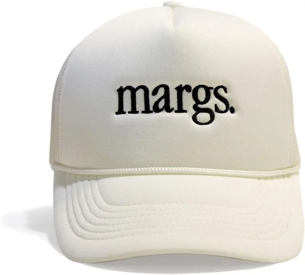 

Margs. Trucker Hat - Bone (High-end Foam, Specialty Mesh, Custom Fit)