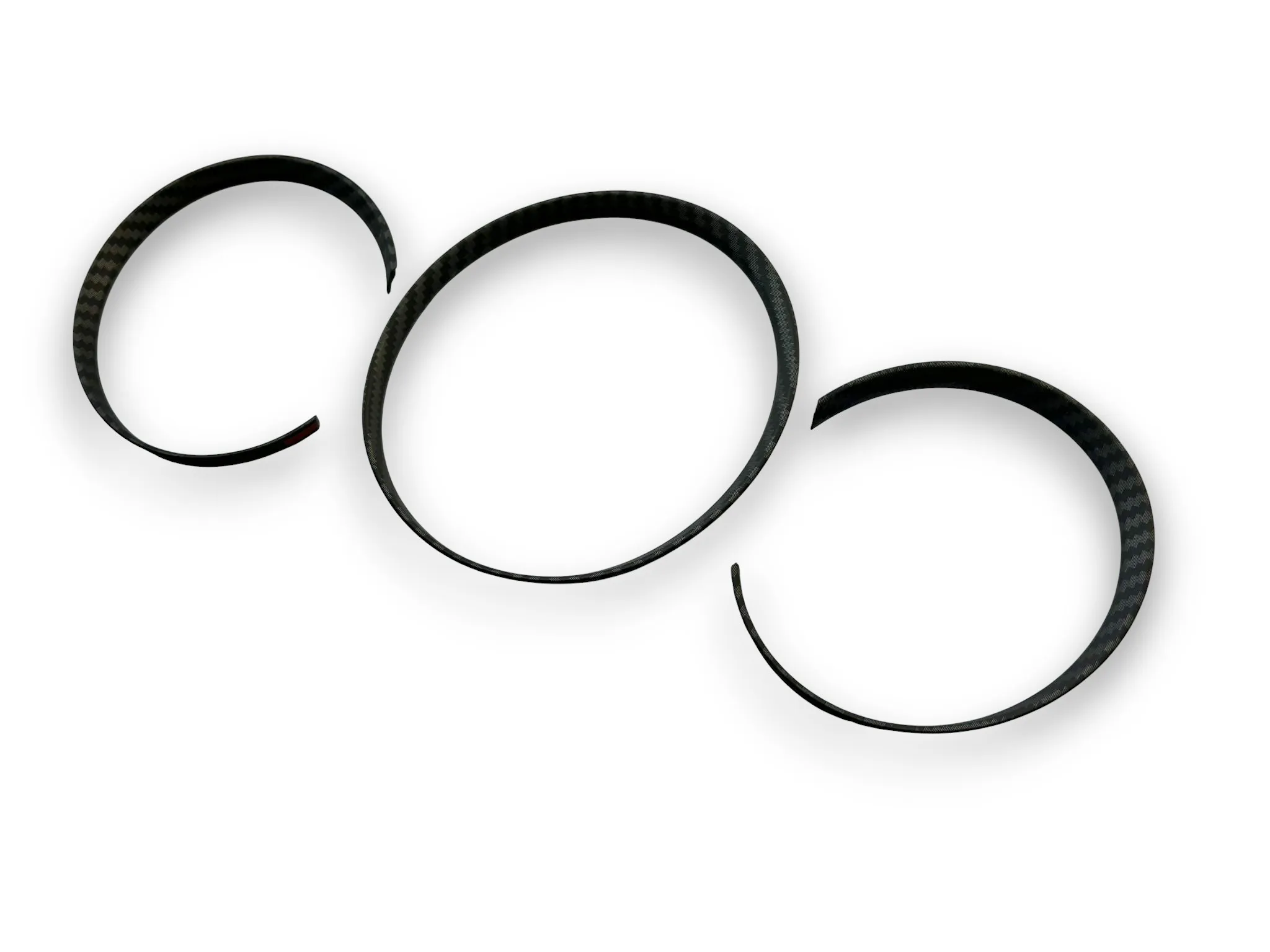 1 Set 3pcs Matt Carbon Fiber Style Dashboard Dial Gauge Rings Bezel Trim for Porsche 718 Cayman Boxster GT4 Spyder