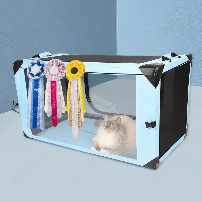 Racing For Exhibition Show Portable Foldable Cattery Delivery Room Transparent Pet Isolation Cage Large Space Cat Cages