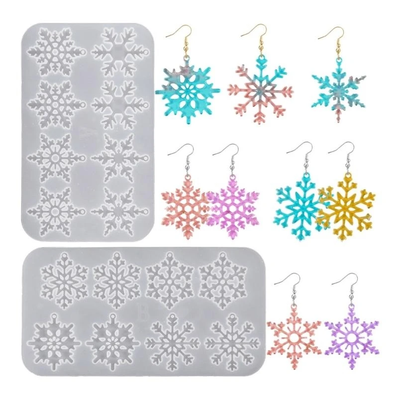 

Christmas Snowflake Ear Rings Silicone Molds Resin Earrings Mould for DIY Decors