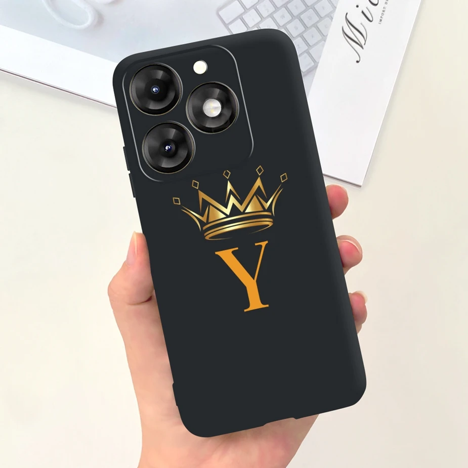For Itel A70 Case A665L Cute Crown Letters Cover 6.6\'\' Soft Silicone Phone Case For Itel A70 A 70 ItelA70 Back Cover Bags Bumper