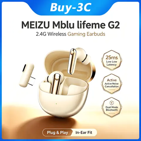 MEIZU Mblu lifeme G2 2.4G Flash Link ANC Wireless Earbuds Bluetooth 5.3 Gaming Headphones 25ms Low Latency Type-C Stereo Headset
