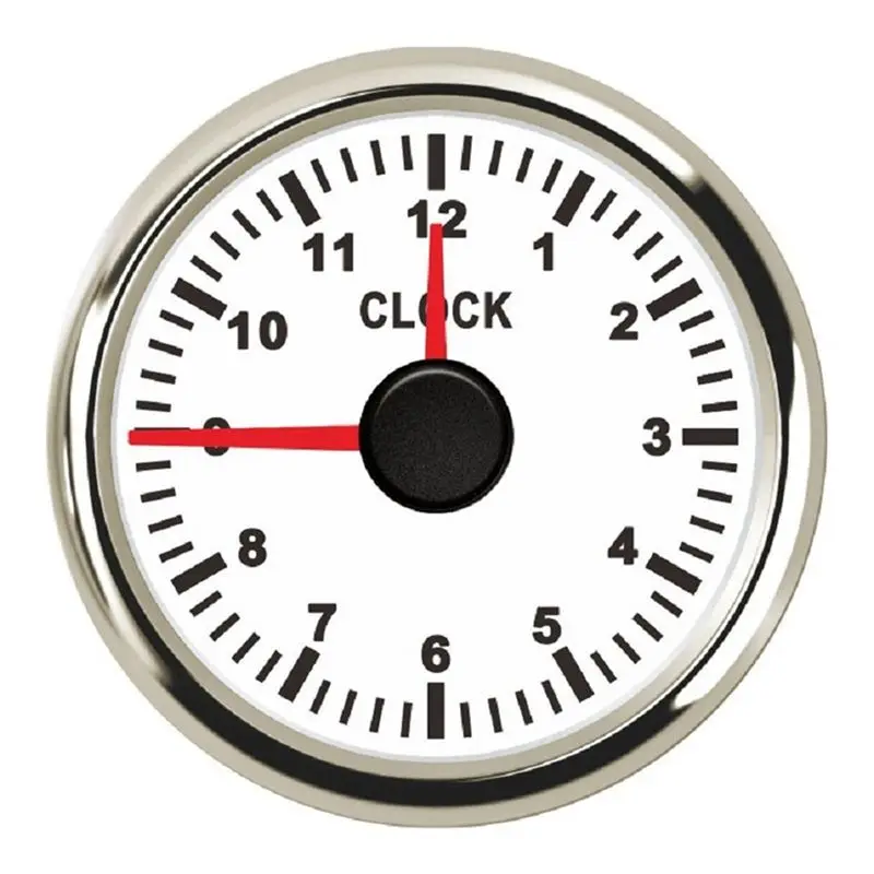 Steady 0-12 Hours Meters 2 Inch 52Mm Clock Gauges With Red Backlight Instrument Show Clock Meters For Car Boat Yacht RV 9-32V Du