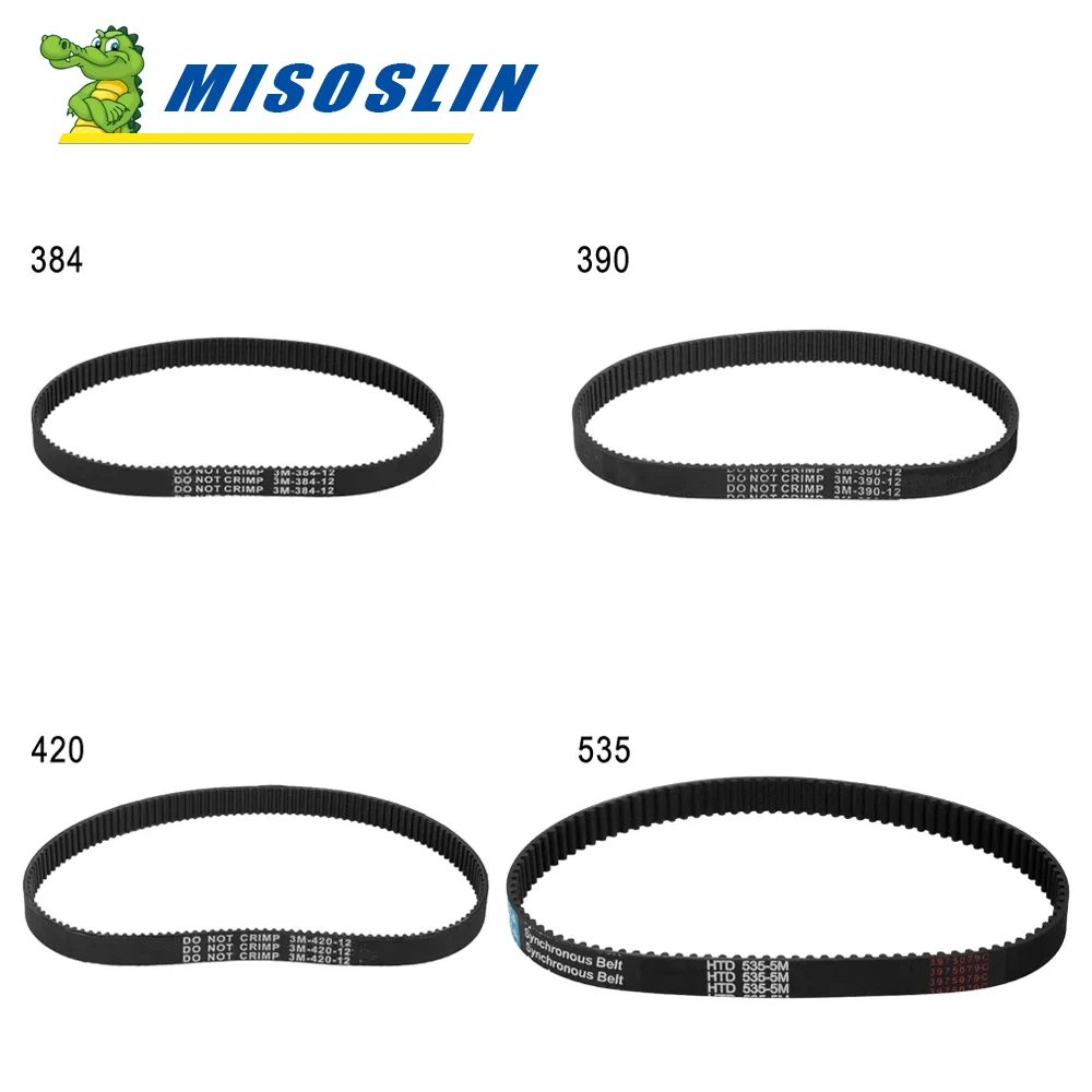 Electric Scooter HTD 3m-384-12/ 5M-535-15 Transmission Belt Timing Belts Rubber Black Drive Stripe  Synchronous Belts