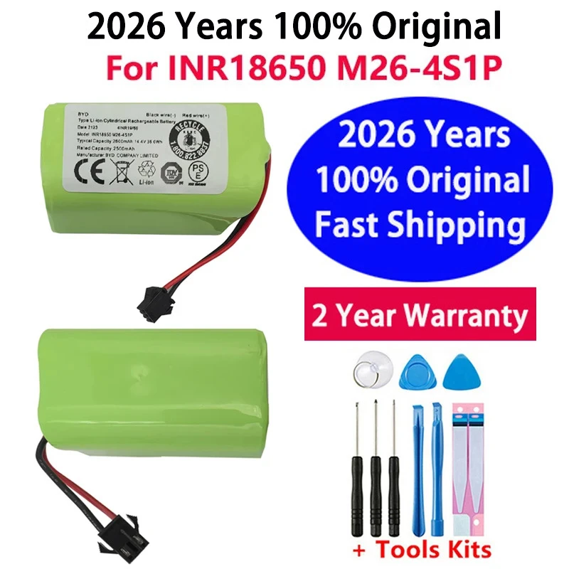 

Быстрая доставка. Оригинальный аккумулятор 2600 мАч INR18650 M26-4S1P для робота-пылесоса ILIFE A4, A4s, A6, A7, A8, A9, V7, V7S.