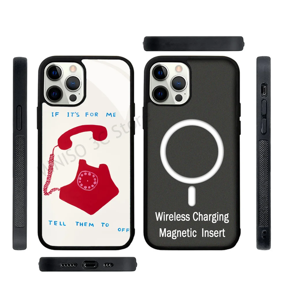 Art David John Shrigley Visual Phone Case Strong Magnetic For IPhone 15 14 13 Pro Max 11 12 Mini For Magsafe