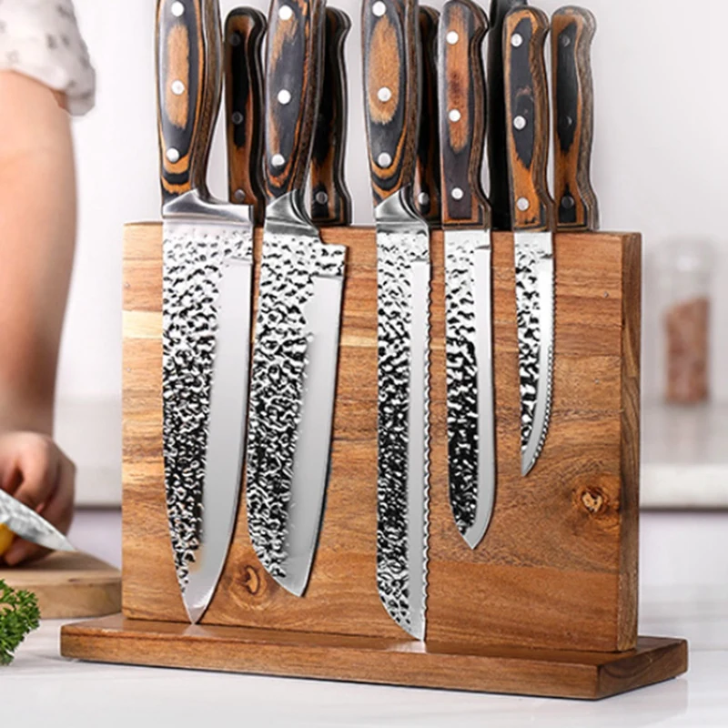 Wooden Magnetic Knifes Holder Without Knives, Countertop Neutral Kitchen Knifes Holder For Kitchen Knifes Holder