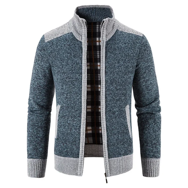 

2023 Autumn/Winter New Men's Sweater Plush Thick Knit Loose Casual Cardigan Coat