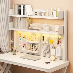 Multifunction  Storage Rack Desktop Storage Shelf  Multi-layer Perforated Board Bookshelves on The Table Books Organizer