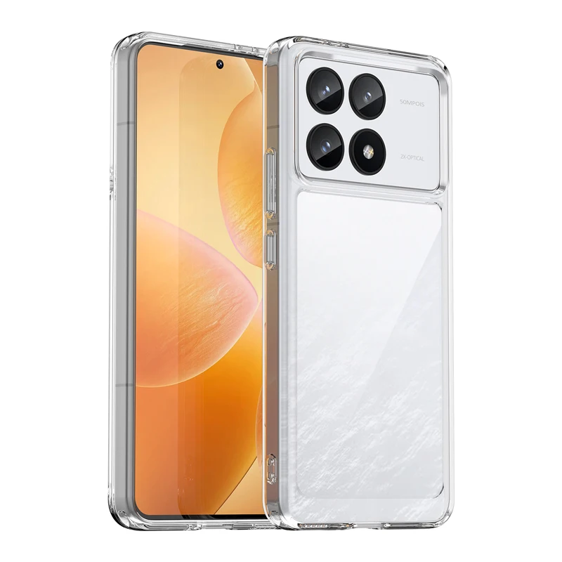 

For Xiaomi Redmi K70 Pro K70E Case Clear Hard PC Back + Soft TPU Bumper Camera Lens Protection Transparent Cover For POCO X6 Pro