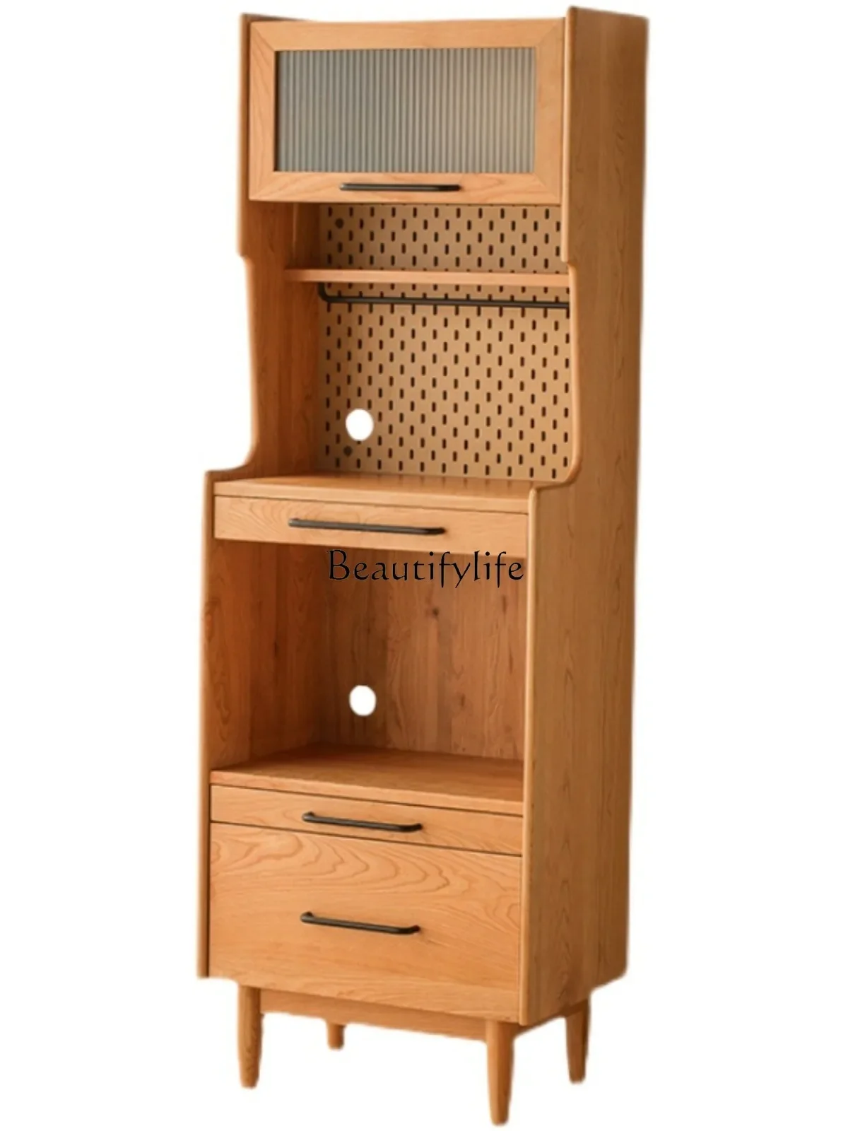 Nordic solid wood five-bucket storage cabinet entrance bedroom small apartment locker