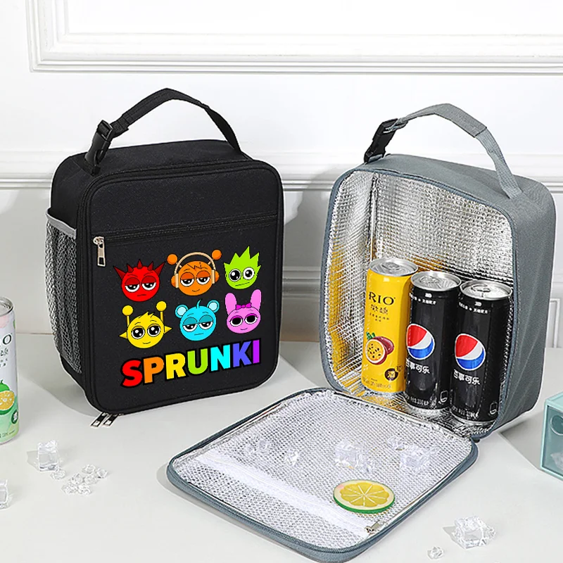 Sprunkis Lunch Bag Waterproof Portable Insulated Lunch Box Cartoon Game Bento Packet Rice Drink Thickened Bento Container Gifts view 2