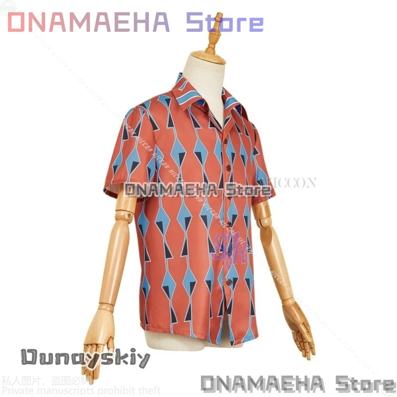Yoichi Nagumo Cosplay SAKAMOTO DAYS Kostum Anime Kemeja Oranye Pola Geometris Vintage Wig Halloween{Uhauha Cos}Pesta Cos