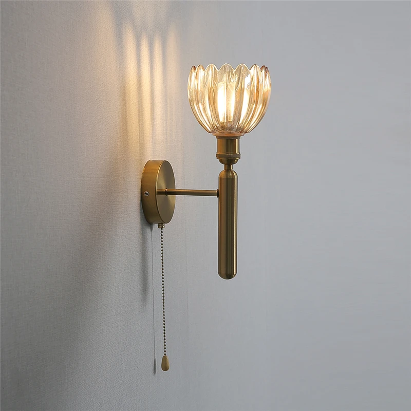 الشمال اللون الزجاج الجدار ضوء أضواء غرفة النوم الحديثة LED الزهور مصابيح الحائط لغرفة الطعام السرير تركيبات الإضاءة الزخرفية