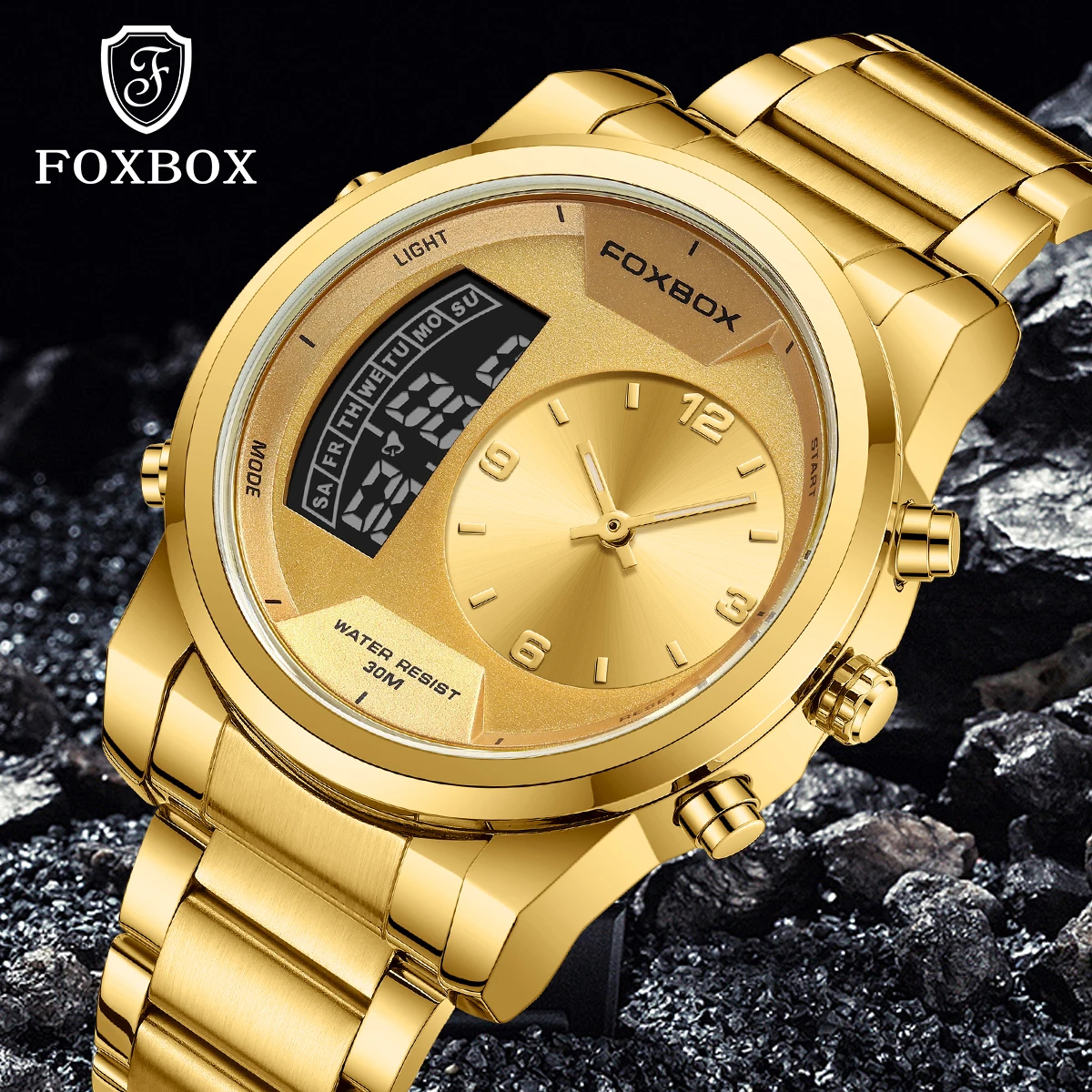 ساعات LIGE الفاخرة الإلكترونية للرجال كاجوال رياضية من الفولاذ المقاوم للصدأ مقاومة للماء كوارتز عسكرية كرونوغراف تناظرية على مدار الساعة للرجال #3