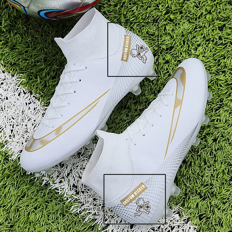 CUSTOM Football Shoes Men's High Ankle Customize Soccer Boots Personalized with Logo Signature and Team Emblem