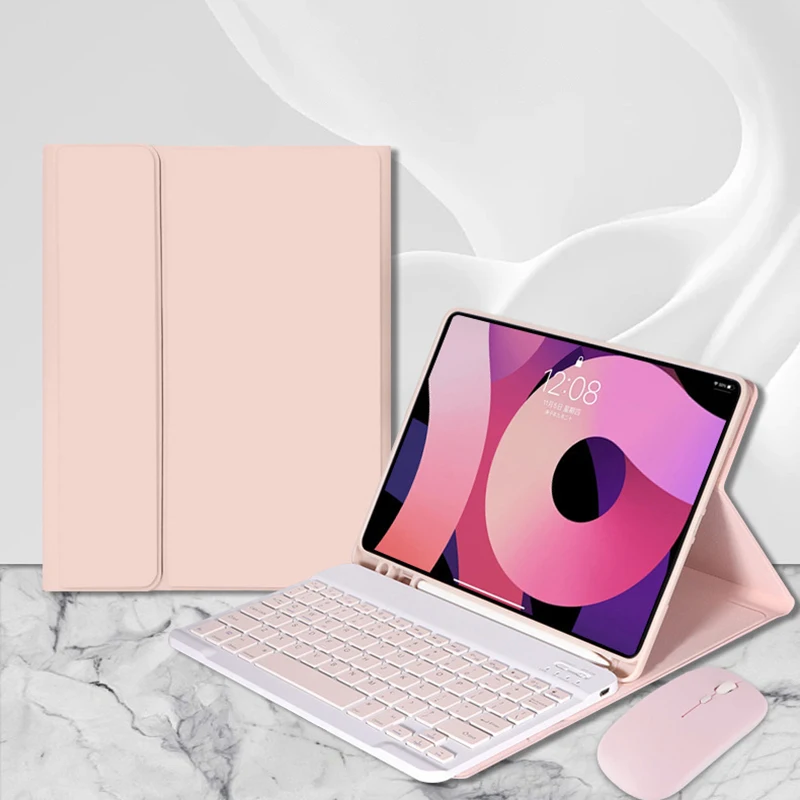 Беспроводная Bluetooth-клавиатура, мышь, магнитный мягкий чехол, подходит для iPad 7, 8, 9, 10 Pro 11 Air 4, 5, 10,2-дюймовый защитный чехол для планшета
