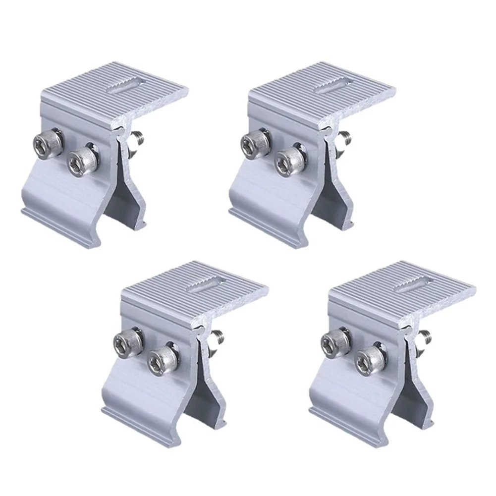 

4 Piece Aluminum Solar Panel Mounting Clamps for Reliable Roof Support in Various Applications and Weather Conditions