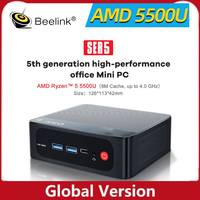 AMD Ryzen 5 5500U Beelink Mini PC SER5 PRO Desktop Gaming Computer DDR4 16G 500GB NVME SSD BT5.2 4K 60Hz HD Quiet Cooling Fan