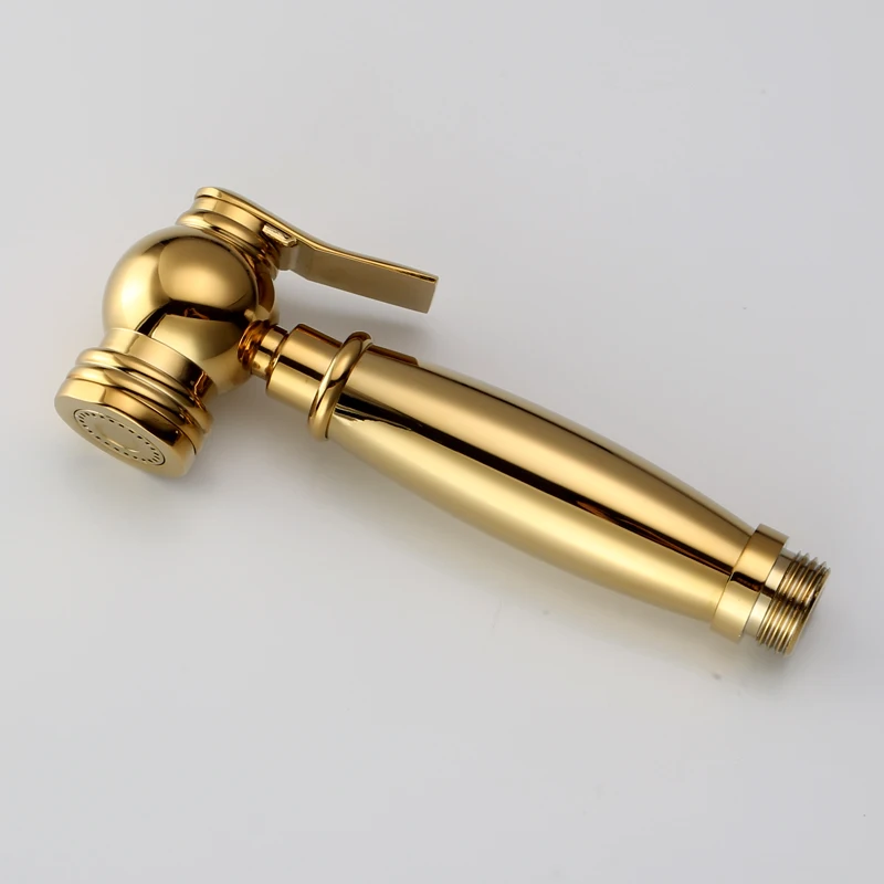 Awolf Titanium Gold Handheld Toilet Bidet Sprayer Solid Brass High Pressure Hygienic Shower Head Shattaf Set Bidet Faucet AP2107