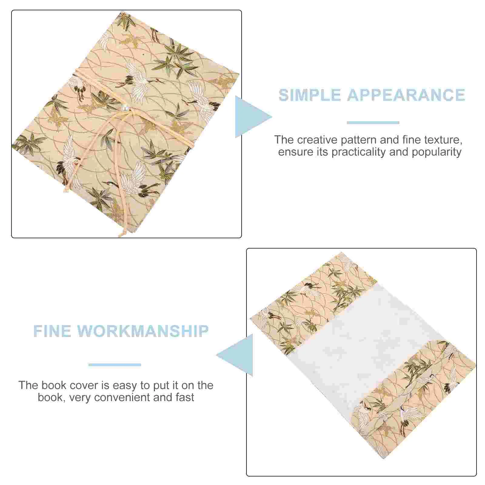 Clear Notebook Covers for Paperbacks Crane Cloth Decor Sleeve Protective