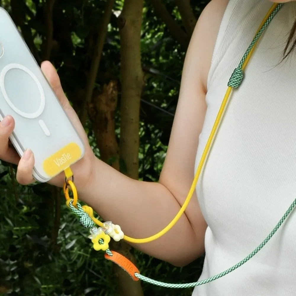 New Adjustable Phone Lanyard Anti-Loss Long Rope Knit Phone Lanyard Quick Release Crossbody Hanging Neck Strap Cellphone