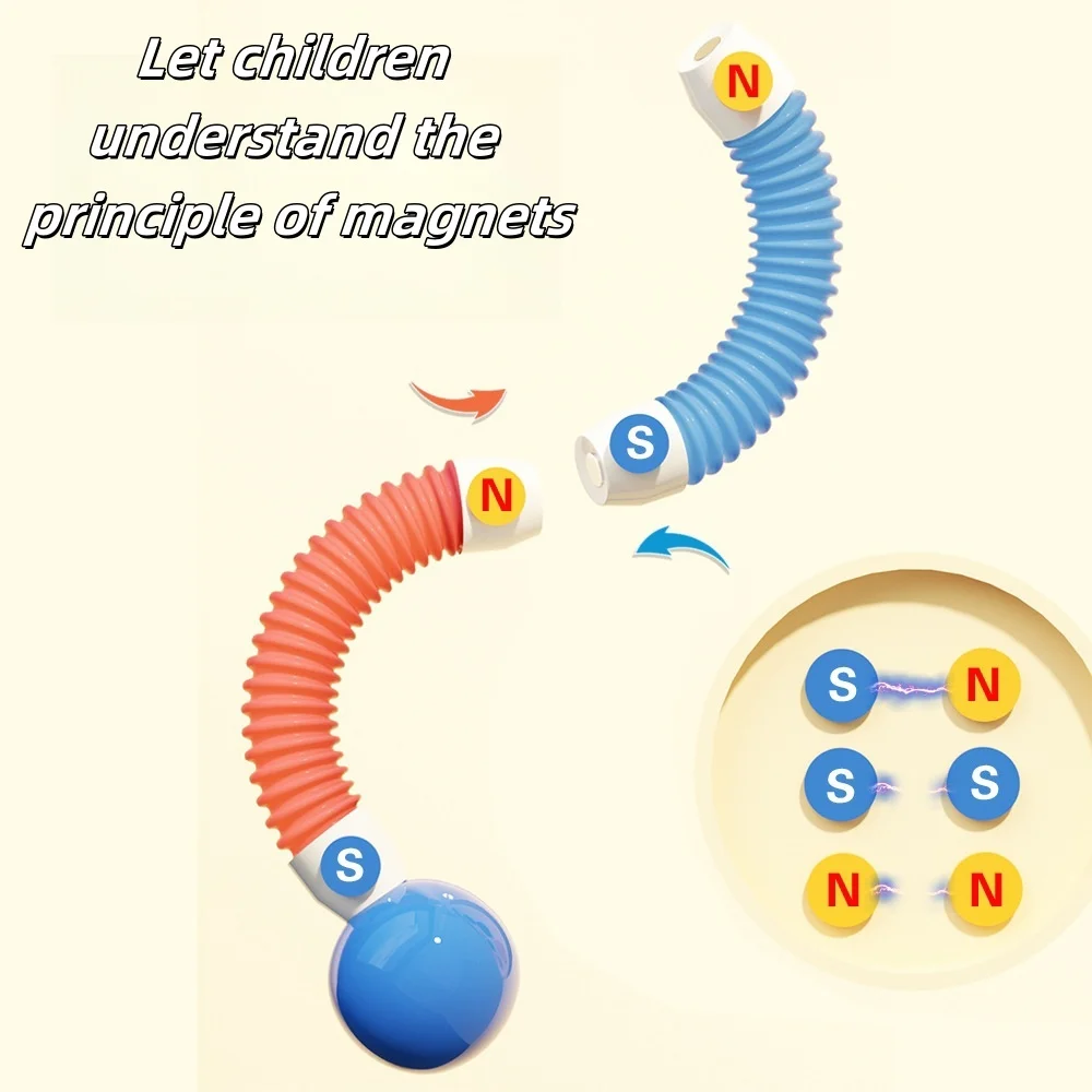 格納式磁気スティックビルディングブロックおもちゃ柔軟なチューブマグネット構築セット STEM モンテッソーリ学習教育ギフト